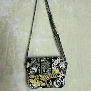 Vera Bradley Cross Body Bag Purse Black Green Grey White Retired